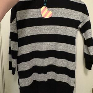 Hayden Black and Gray Striped Kids Dress